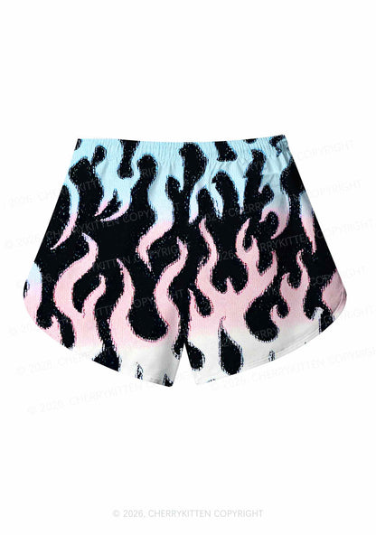 Trans Flame Pride Y2K Print Men Beach Shorts Cherrykitten