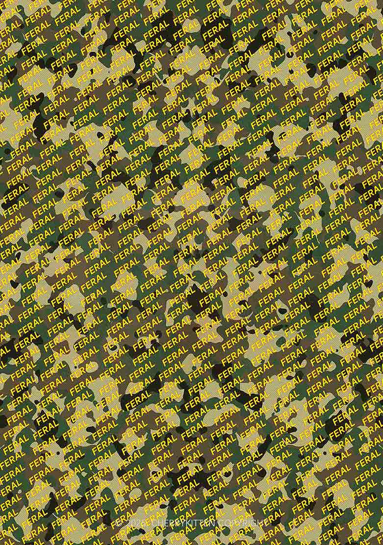 Wild Camouflage Feral Y2K Print Slip Dress Cherrykitten