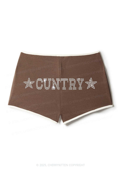 Rhinestone Cuntry Y2K Booty Shorts Cherrykitten