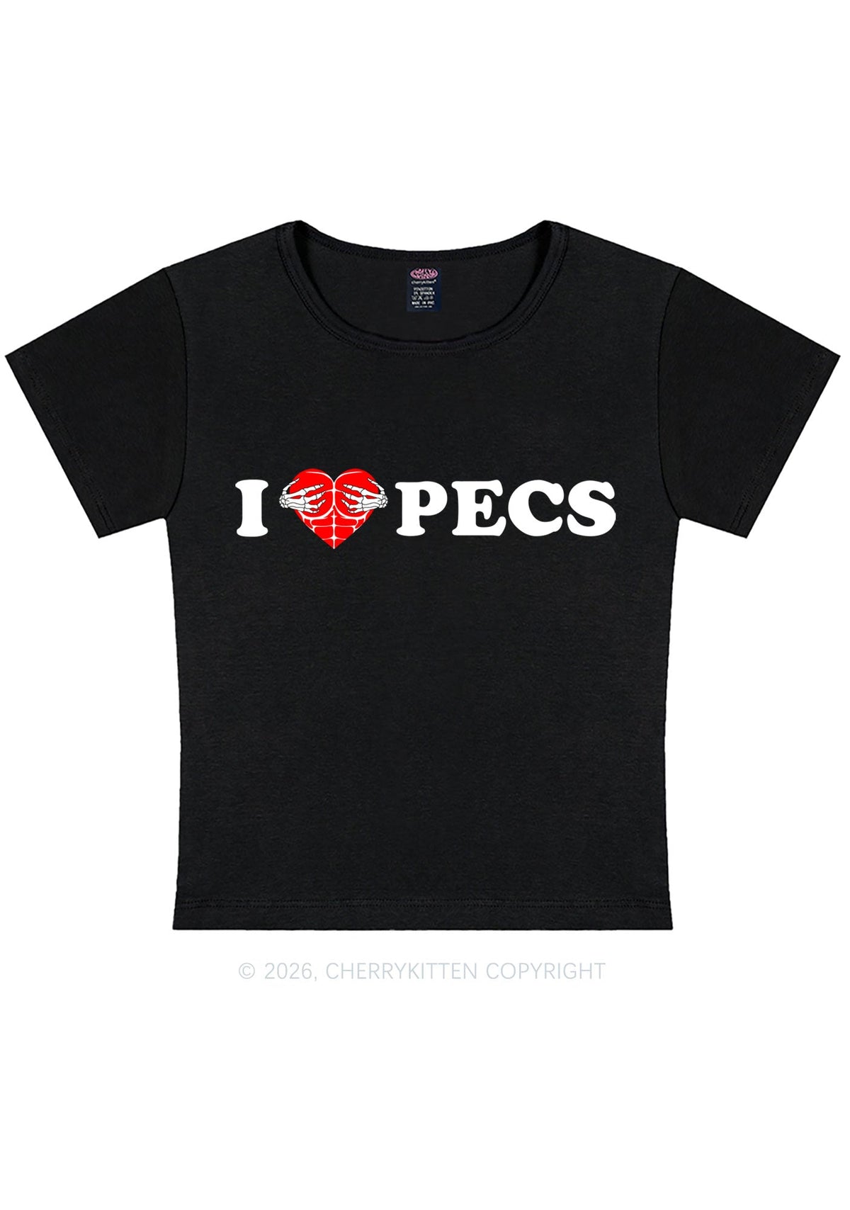 I Love Pecs Y2K Baby Tee Cherrykitten