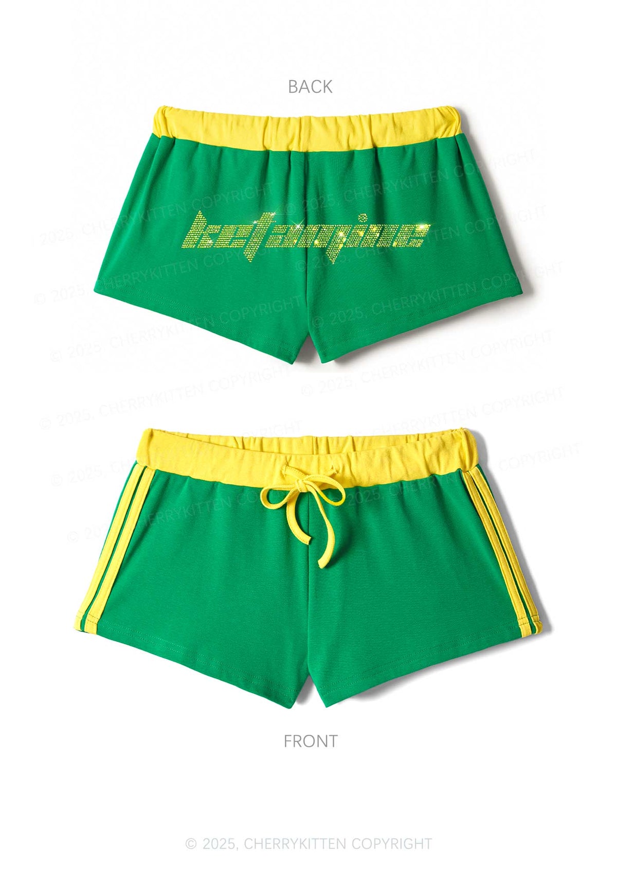 Rhinestone Ketamxxe Y2K Drawstring Mini Shorts Cherrykitten