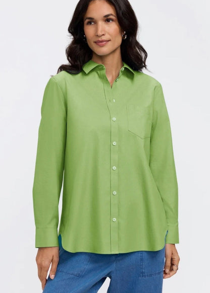 Boyfriend No Iron Pinpoint Long Sleeve Tunic