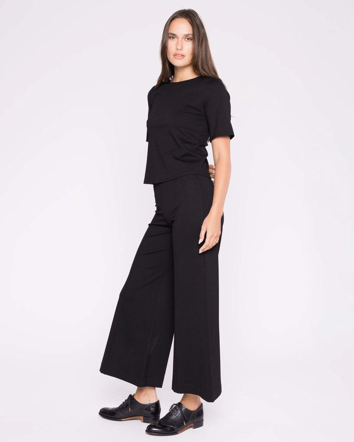 Ponte Knit Short Sleeve Top