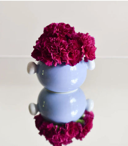 Medium Round Vase with Knob Handles