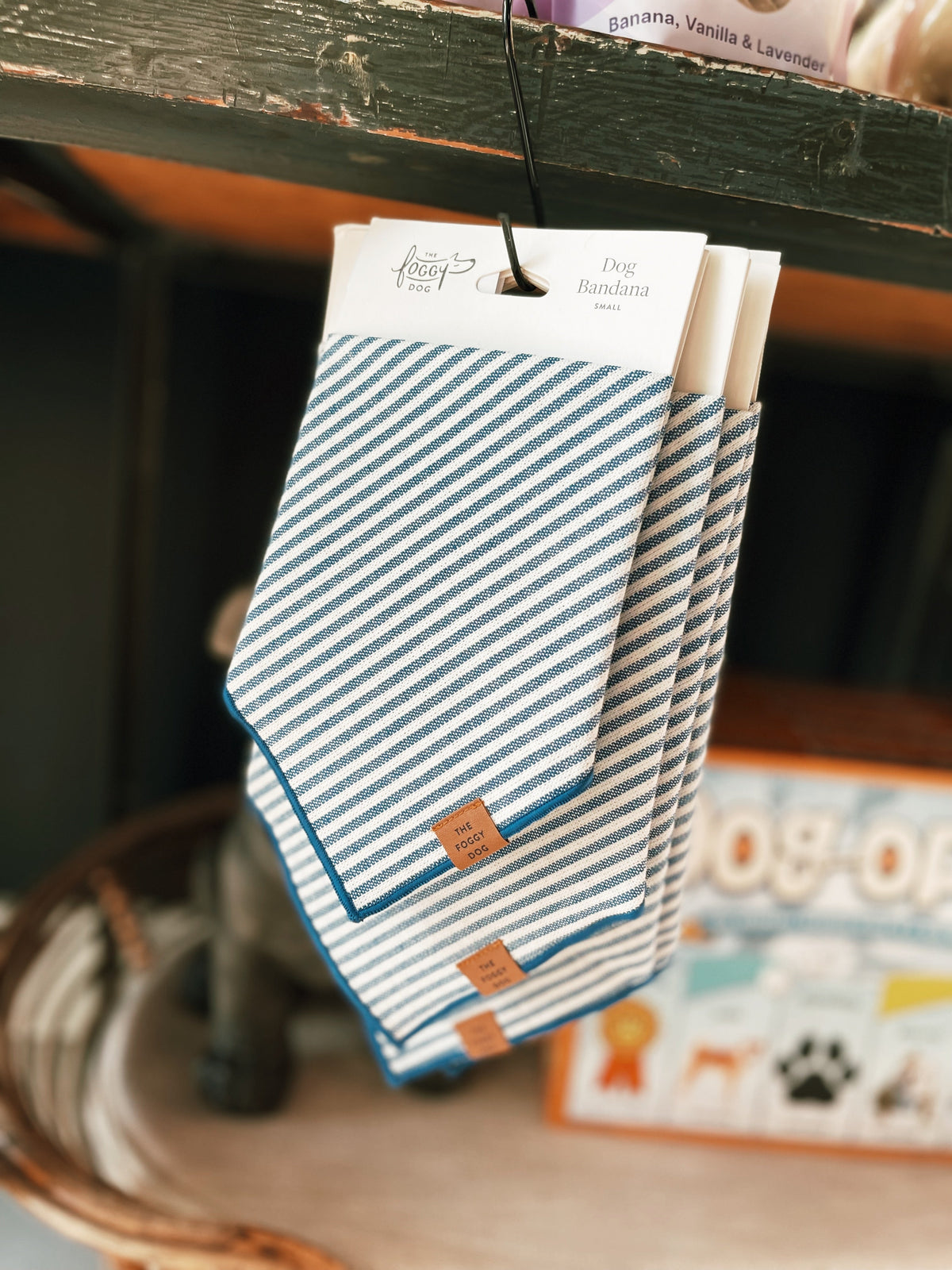 Lake Blue Stripe Summer Dog Bandana