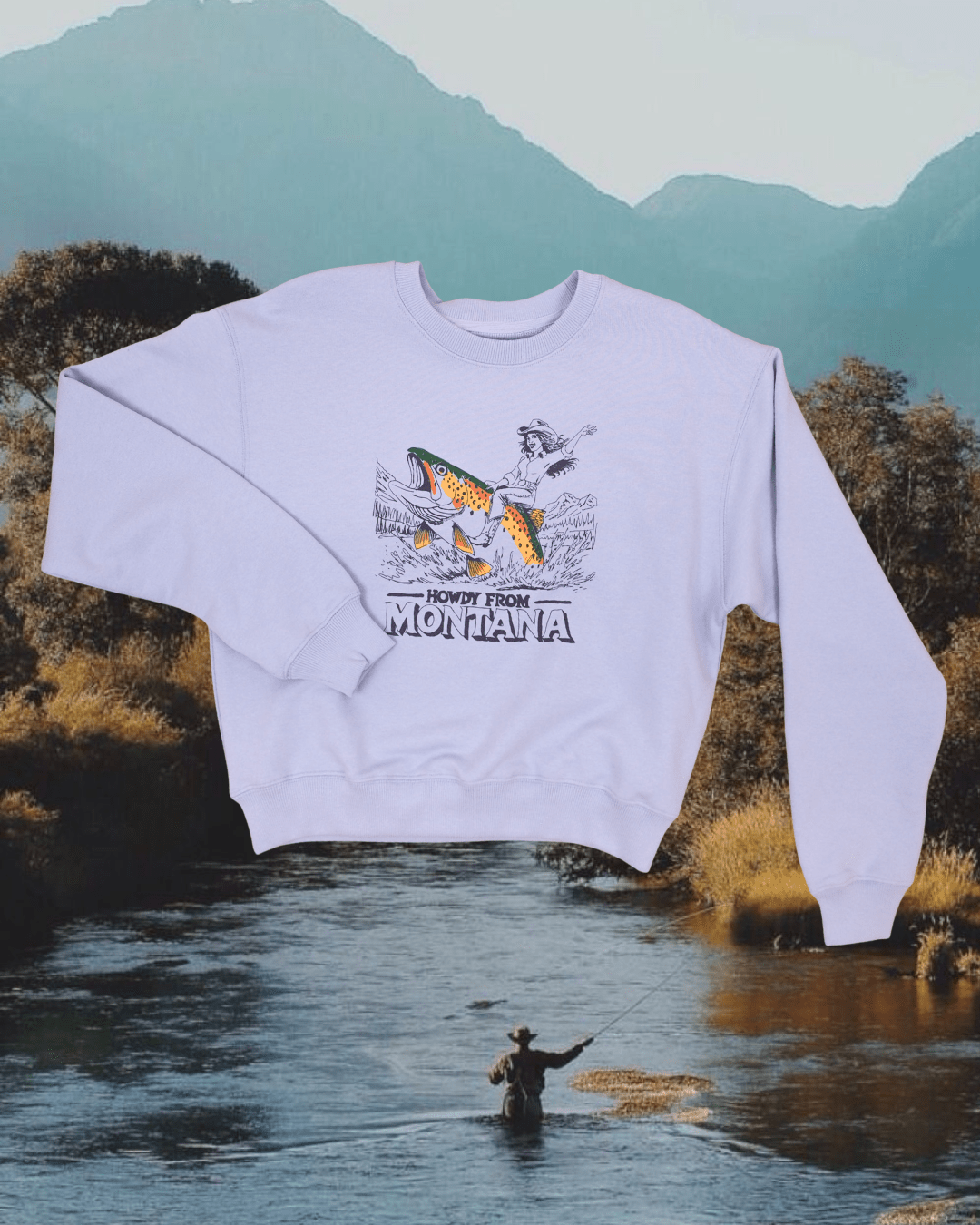"Howdy from Montana" Pullover in Lavender
