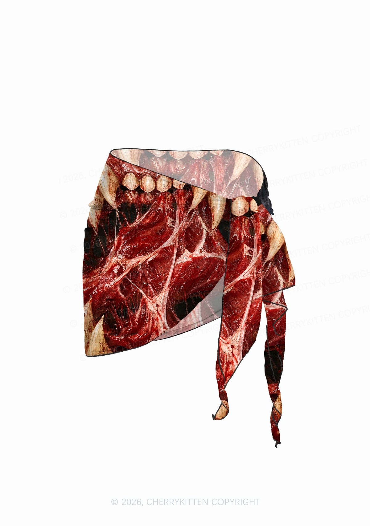Halloween Blood Fangs Y2K Print Bikini Set Cherrykitten
