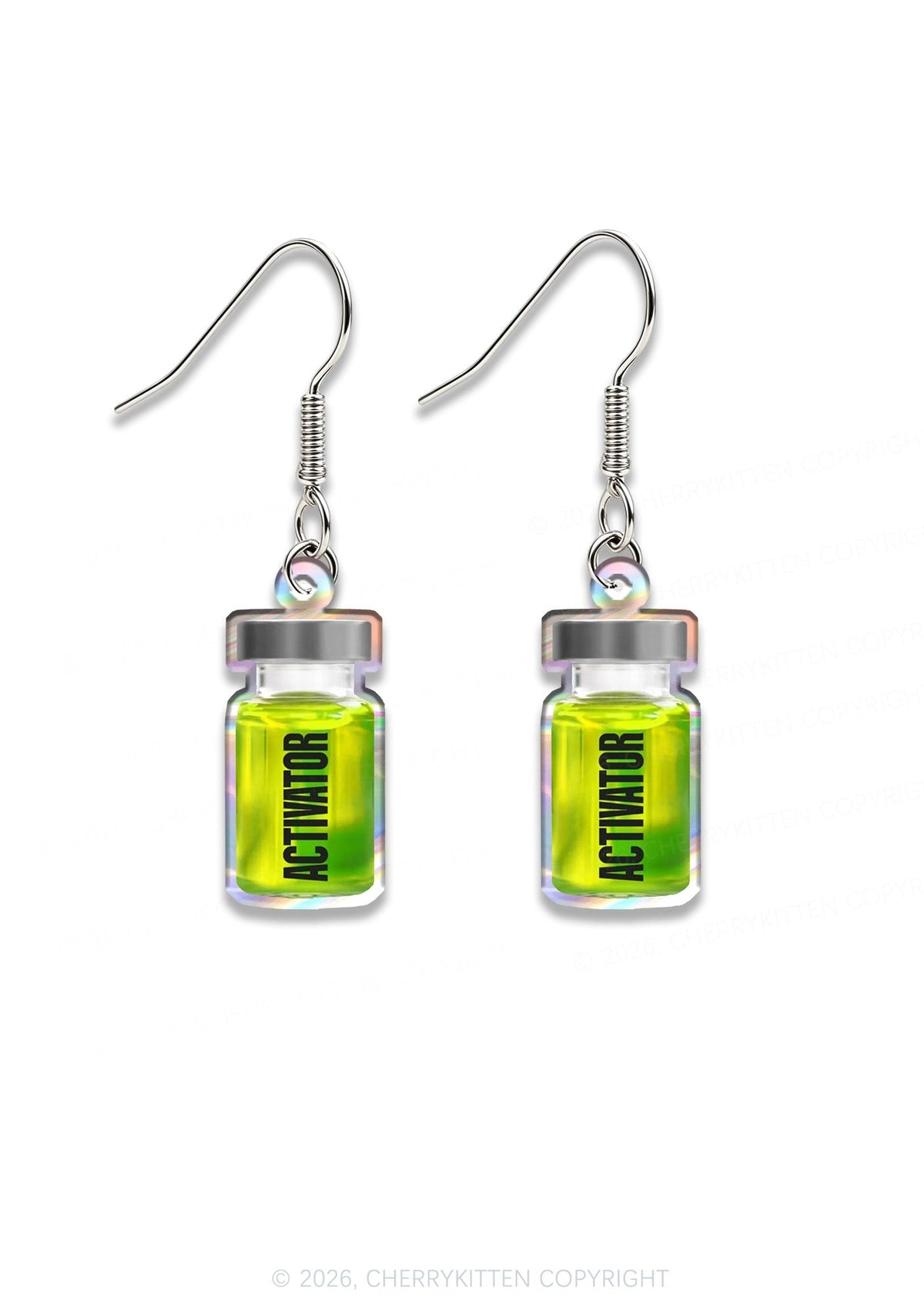Halloween Green Activator Y2K Acrylic Earrings Cherrykitten