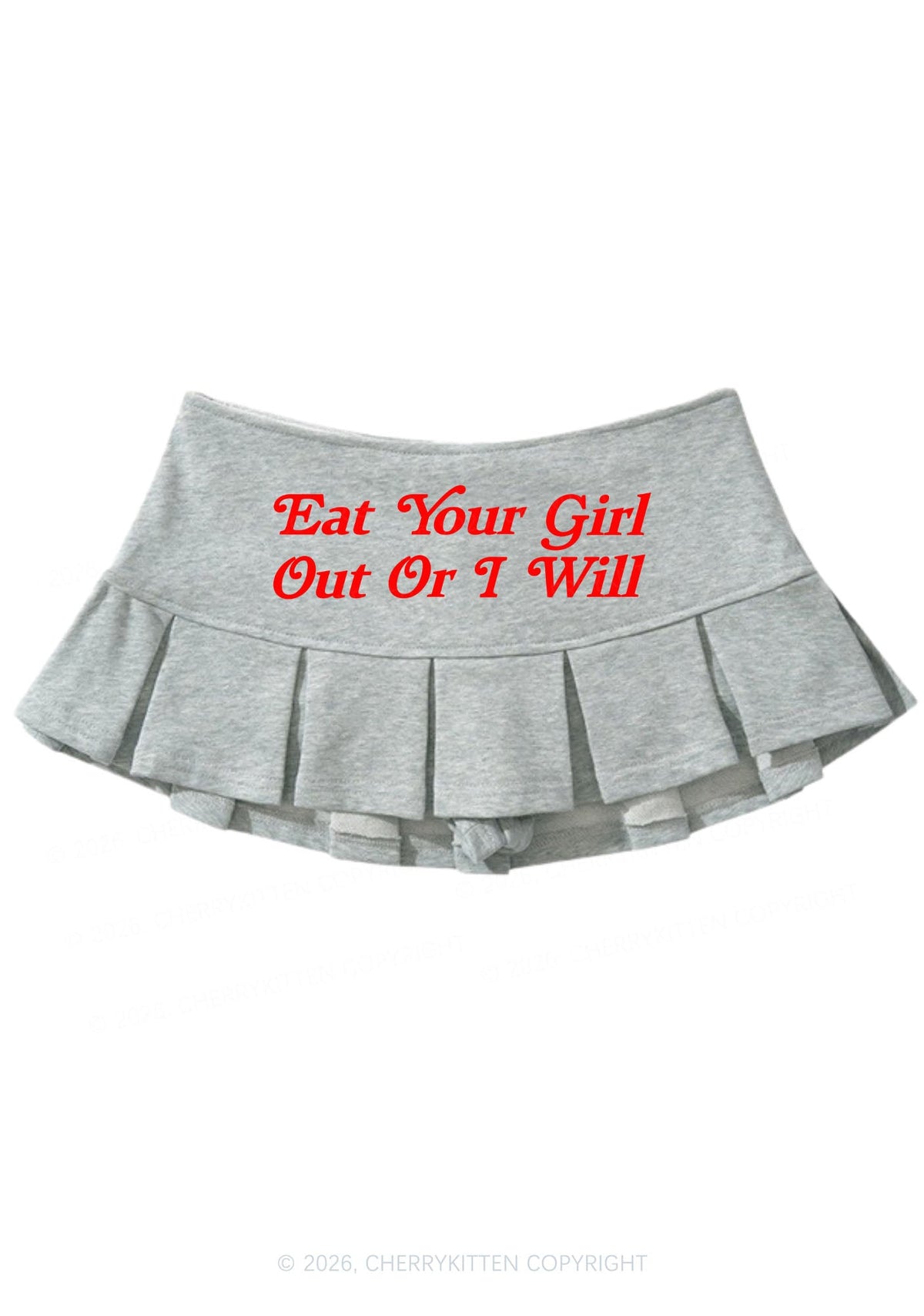 Eat Your Girl Out Y2K Mini Pleated Skirts Cherrykitten