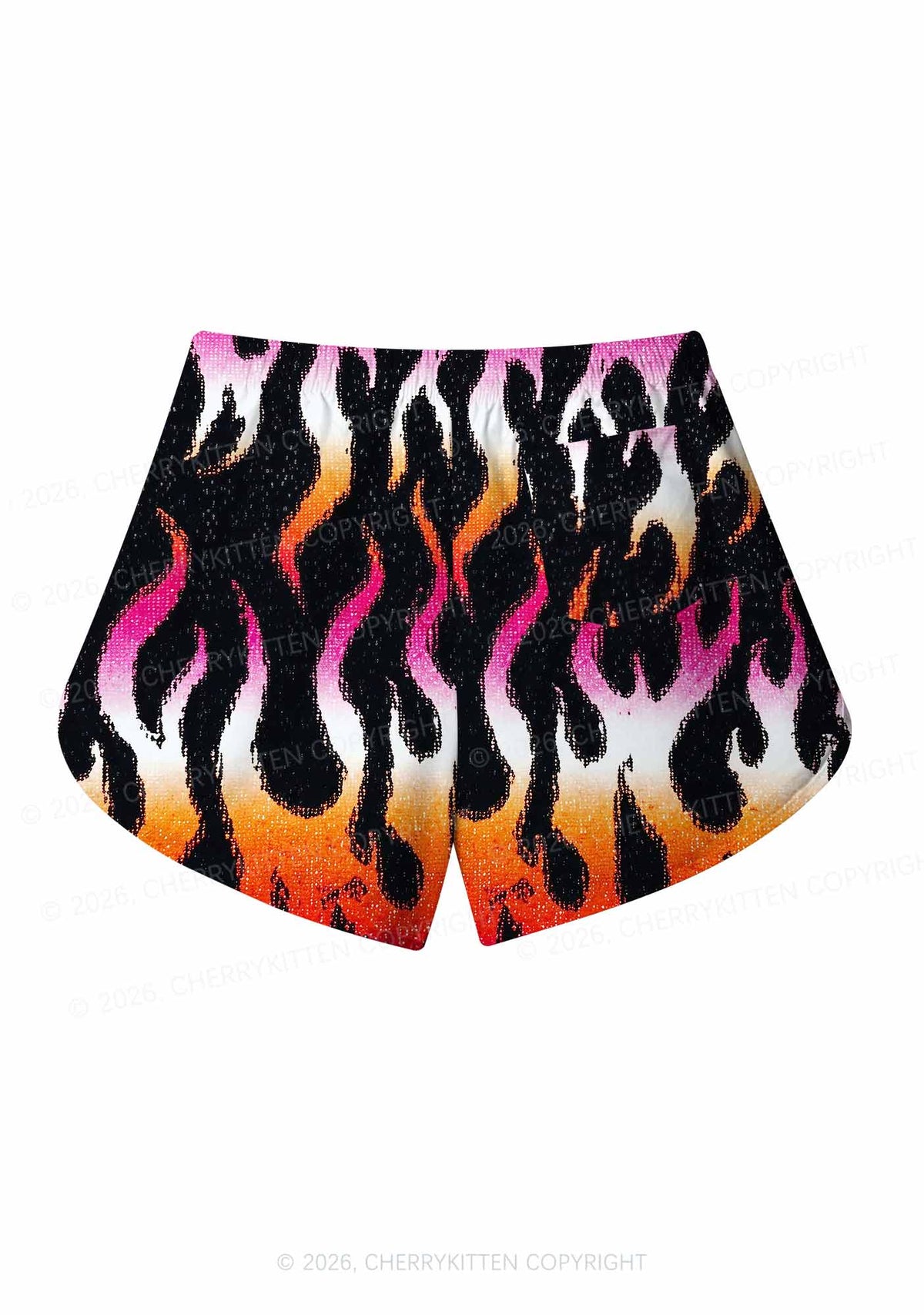 Lesbian Flame Pride Y2K Print Men Beach Shorts Cherrykitten