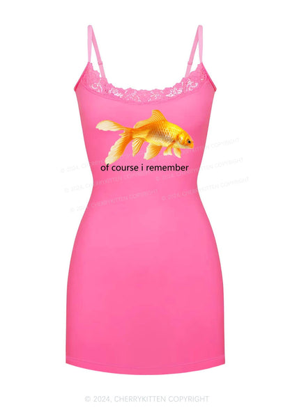 I Remember Goldfish Y2K Lace Slip Dress Cherrykitten