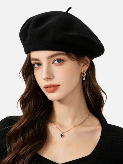 Haaura Wool Tilted Top Beret