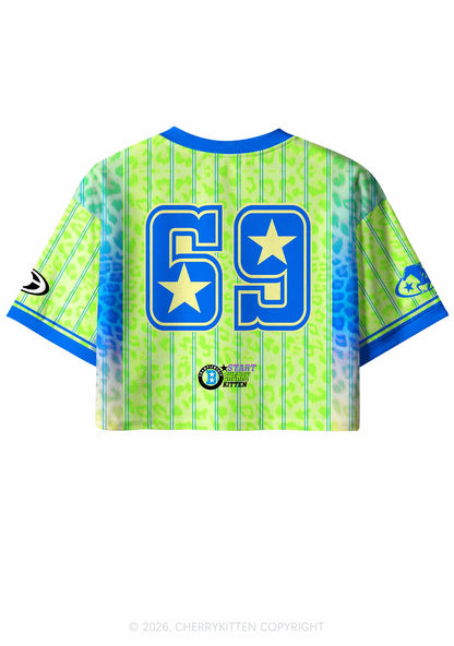 Green Pickle Slxt Y2K Crop Sport Jersey Shirts Cherrykitten