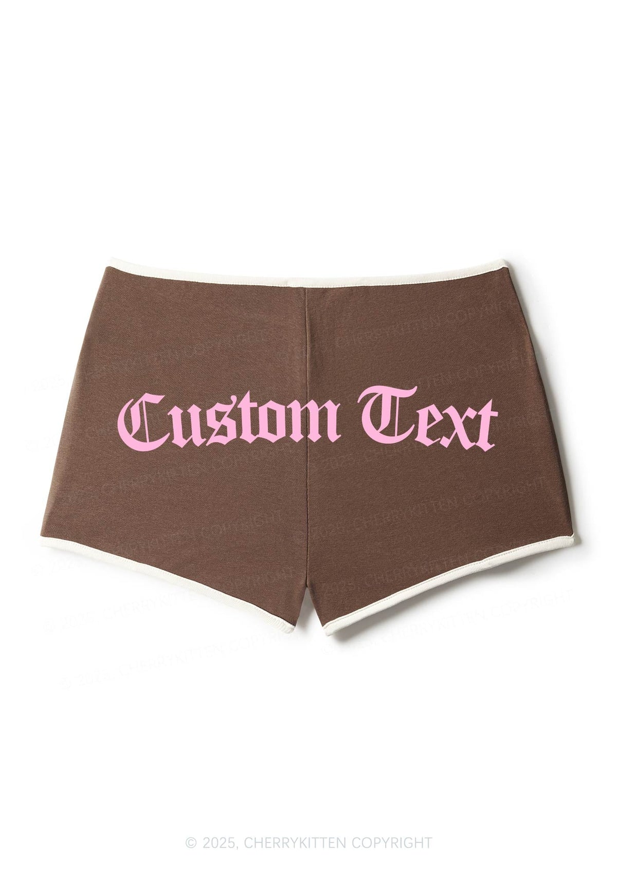 Custom Gothic Text Y2K Contrast Mini Shorts Cherrykitten