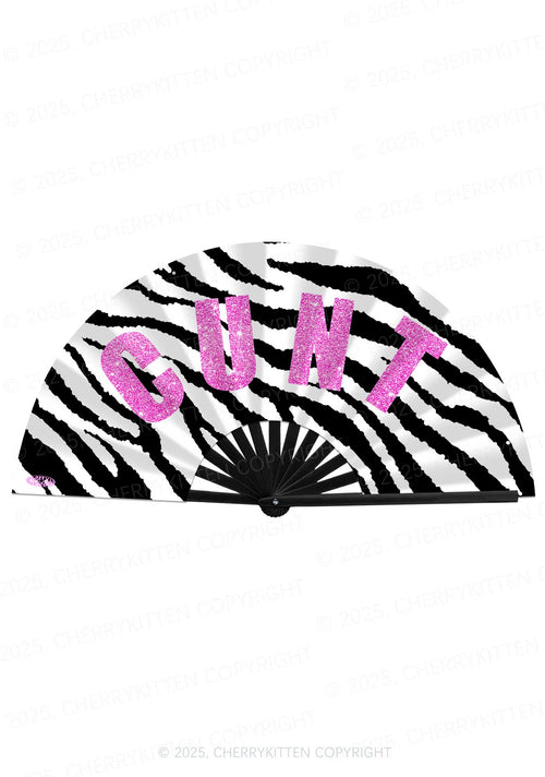 Zebra Cxxt Y2K Rave Hand Fan Cherrykitten