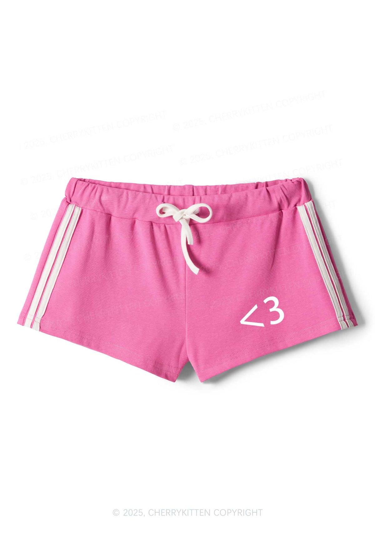 Cute Heart Y2K Drawstring Mini Shorts Cherrykitten