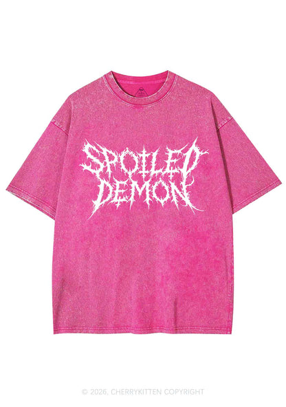 Halloween Spoiled Demon Y2K Shirts Washed Tee Cherrykitten