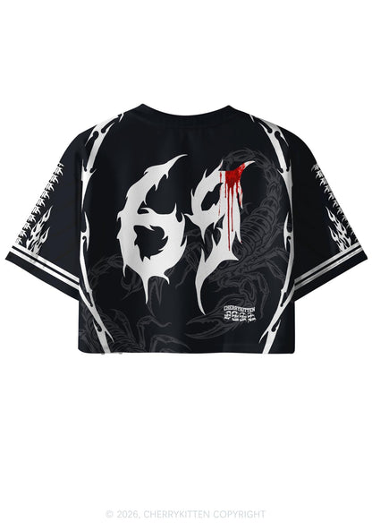 See You In Hell Y2K Crop Sport Jersey Shirts Cherrykitten