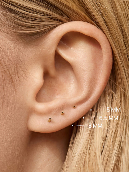 KOSINER 14K Solid Gold Multi-Sized 18G (1.0 mm) Flat Back Base