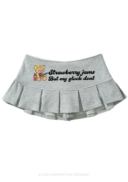Strawberry Jams Bear Y2K Mini Pleated Skirts Cherrykitten