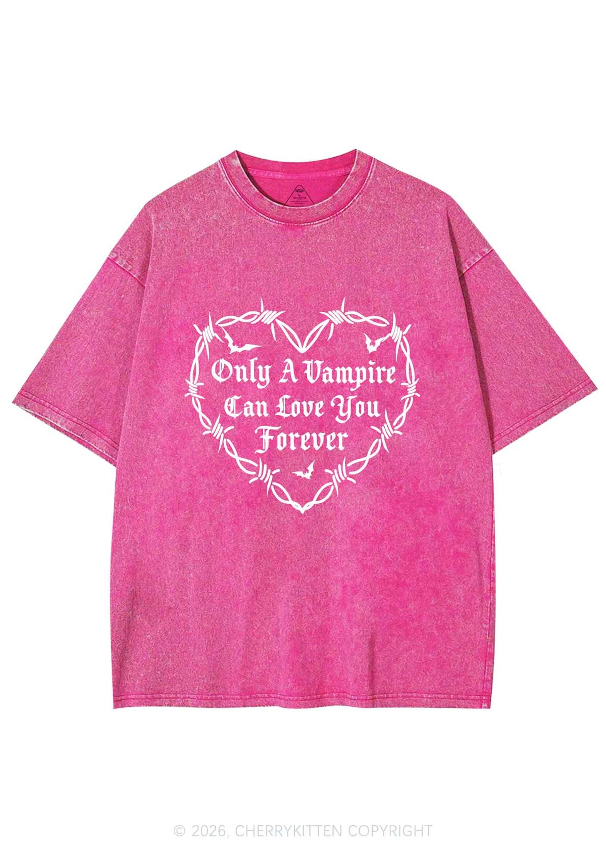 Halloween Vampire Love You Forever Y2K Shirts Washed Tee Cherrykitten