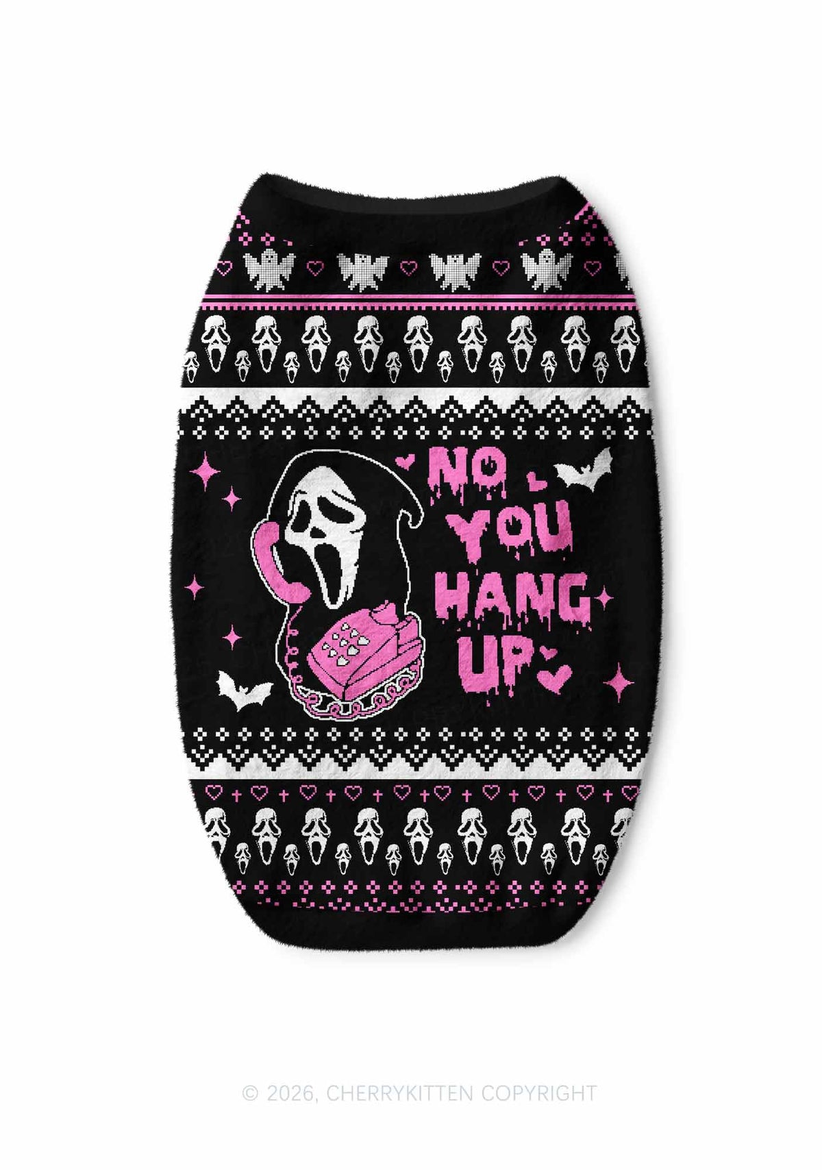 Halloween No You Hang Up Y2K Pet Knit Sweatshirt Cherrykitten