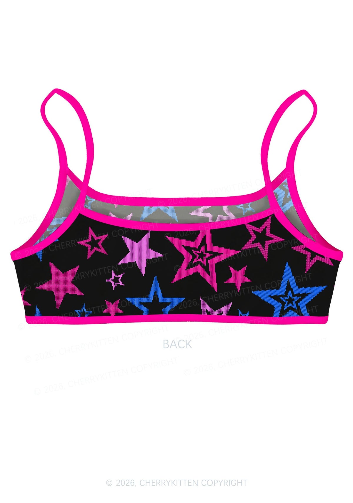 Bisexual Star Pride Y2K Print Super Crop Cami Cherrykitten