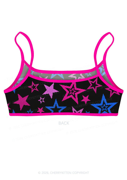 Bisexual Star Pride Y2K Print Super Crop Cami Cherrykitten