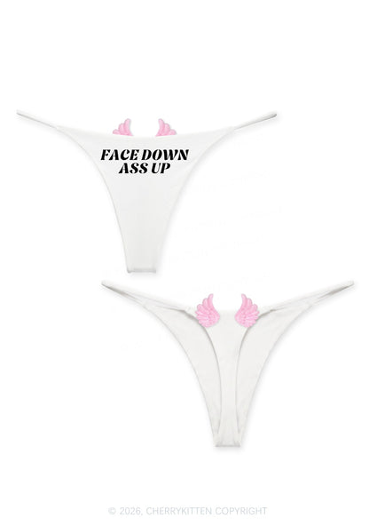 Face Down Axx Up Y2K Goth Angel Wings Bikini String Thong Cherrykitten