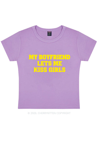 BF Lets Me Kiss Girls Y2K Baby Tee Cherrykitten