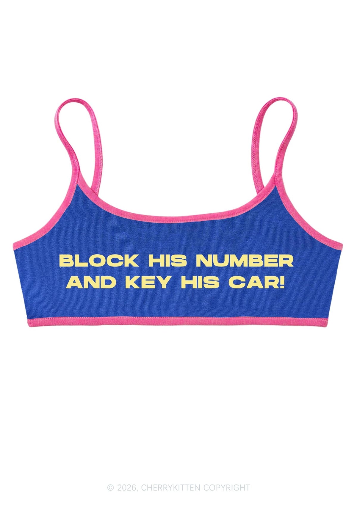 Block His Number Y2K Super Crop Cami Cherrykitten