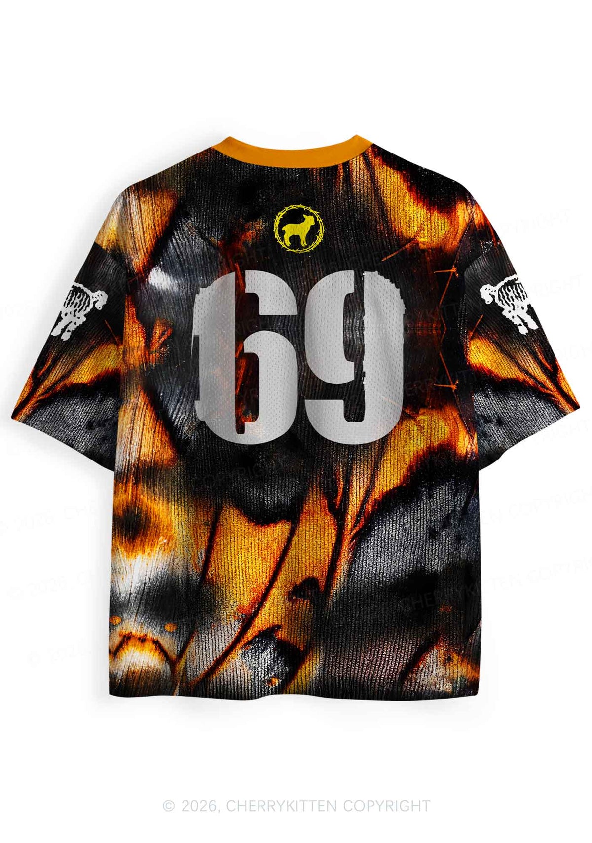 Halloween Orange Moths Y2K Sport Jersey Shirts Cherrykitten