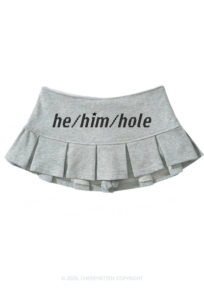 He Him Hole Pride Y2K Mini Pleated Skirts Cherrykitten