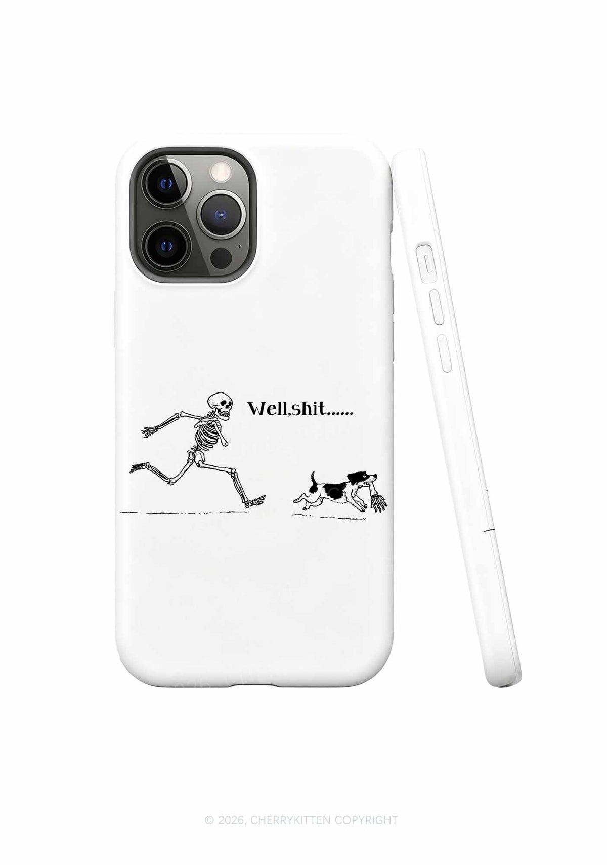 Halloween Well Shxt Skeleton Dog Y2K Phone Case Cherrykitten