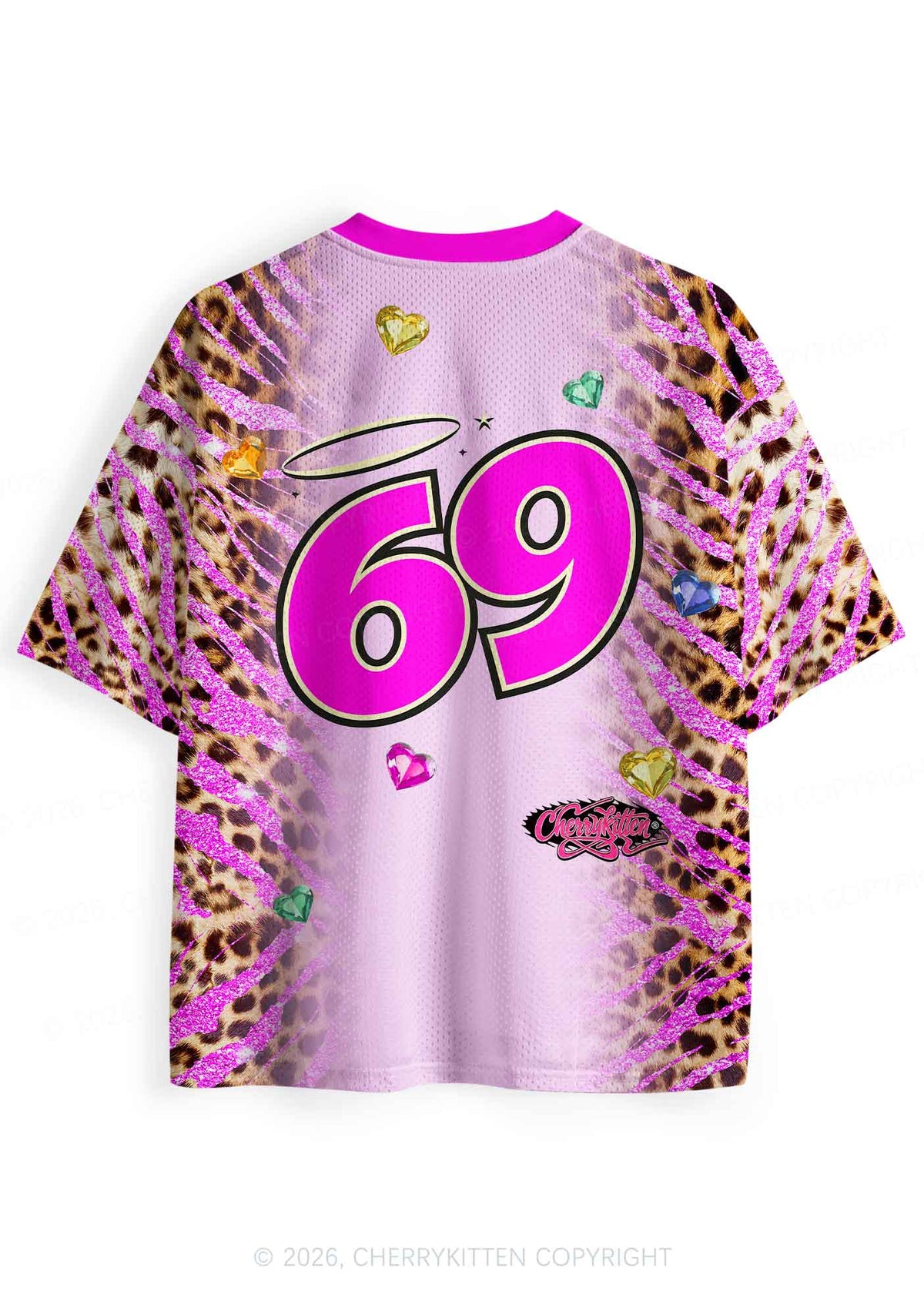 Autistic Cxxt Pink Leopard Y2K Sport Jersey Shirts Cherrykitten