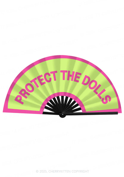 Protect The Dolls Pride Y2K Rave Hand Fan Cherrykitten