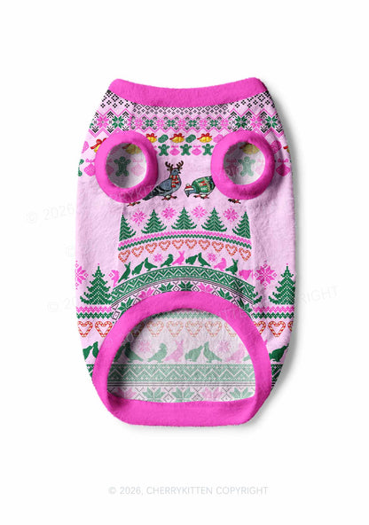 Christmas Pigeon Y2K Pet Knit Sweatshirt Cherrykitten