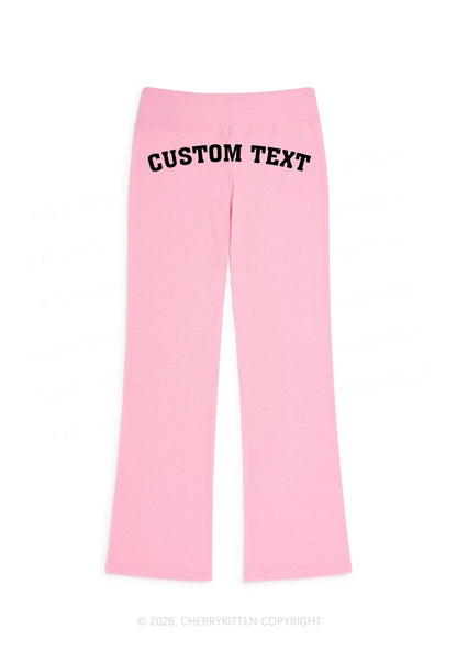 Custom Text Y2K Low Rise Drawstring Flare Pants Cherrykitten
