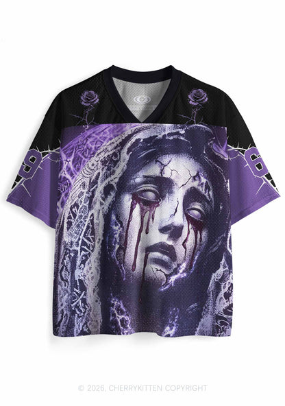 Halloween Weeping Veiled Woman Y2K Sport Jersey Shirts Cherrykitten