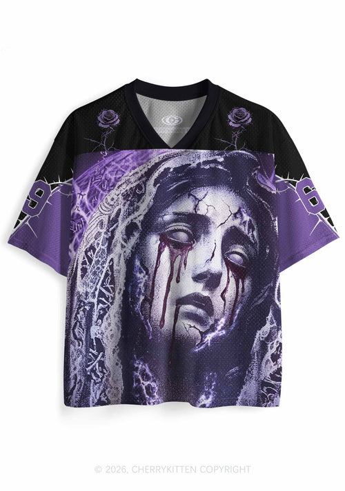 Halloween Weeping Veiled Woman Y2K Sport Jersey Shirts Cherrykitten