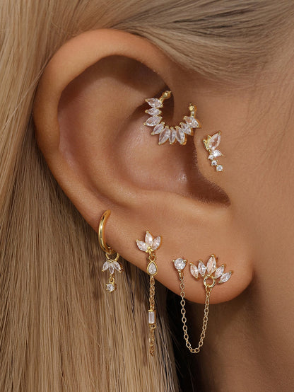 KOSINER 925 Sterling Silver Versatile Marquise Set