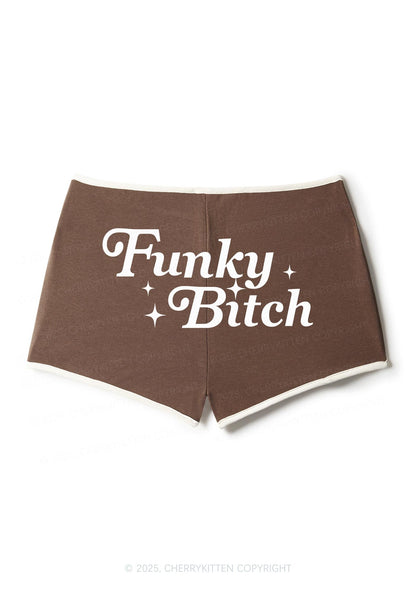 Funky Bxxch Y2K Contrast Mini Shorts Cherrykitten