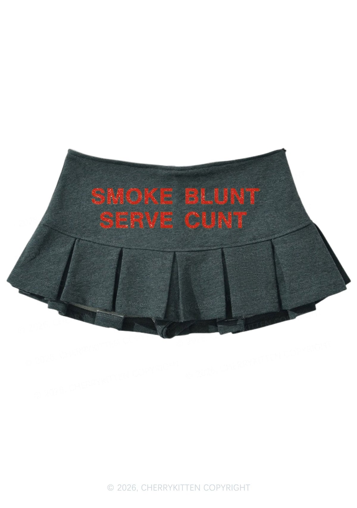 Smoke Blunt Y2K Mini Pleated Skirts Cherrykitten
