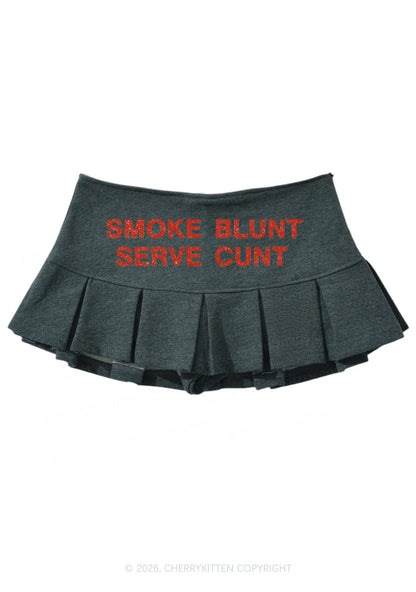 Smoke Blunt Y2K Mini Pleated Skirts Cherrykitten