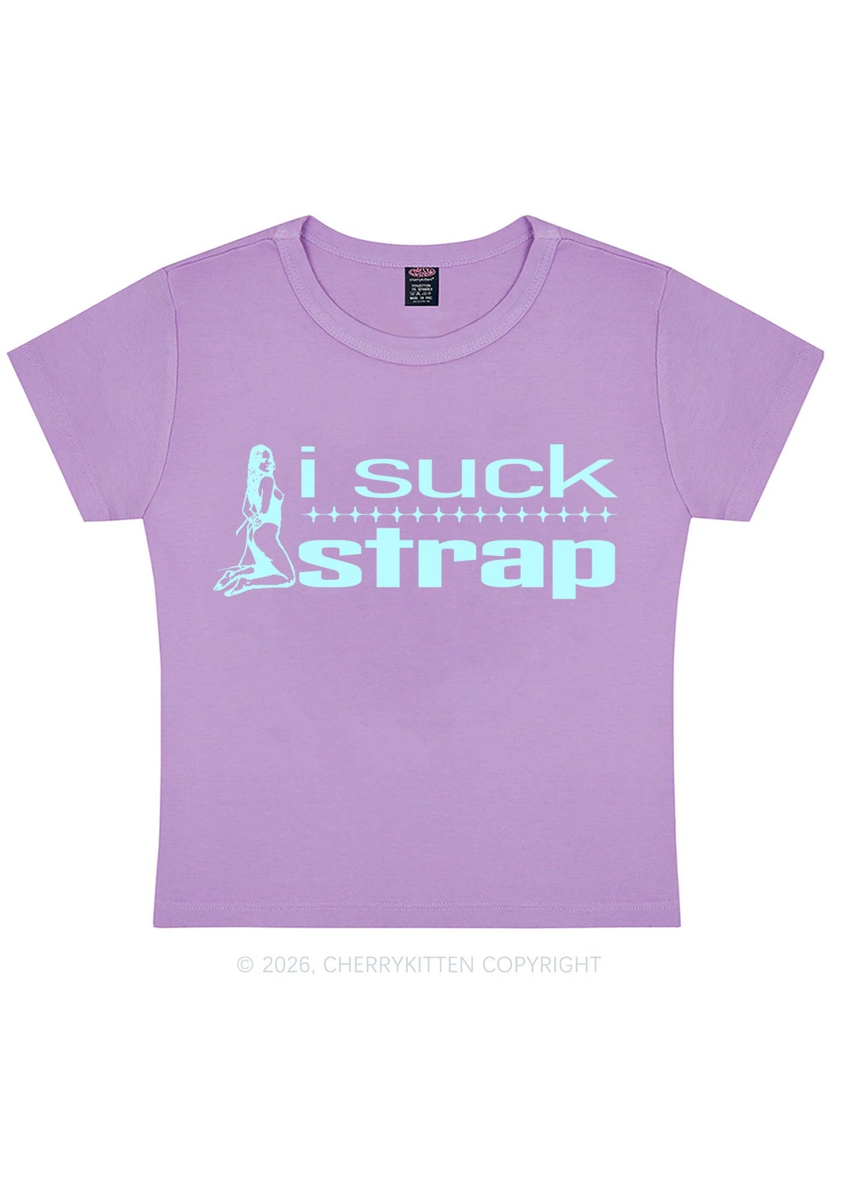 I Suck Strap Y2K Baby Tee Cherrykitten