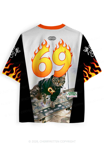 Smoking CK Cat Skateboard Y2K Sport Jersey Shirts Cherrykitten