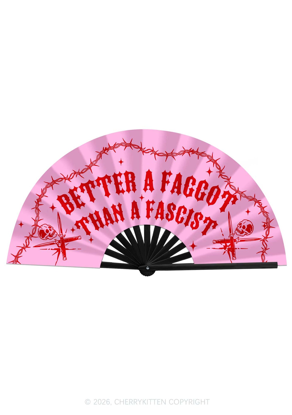 Better A Faggot Pride Y2K Rave Hand Fan Cherrykitten
