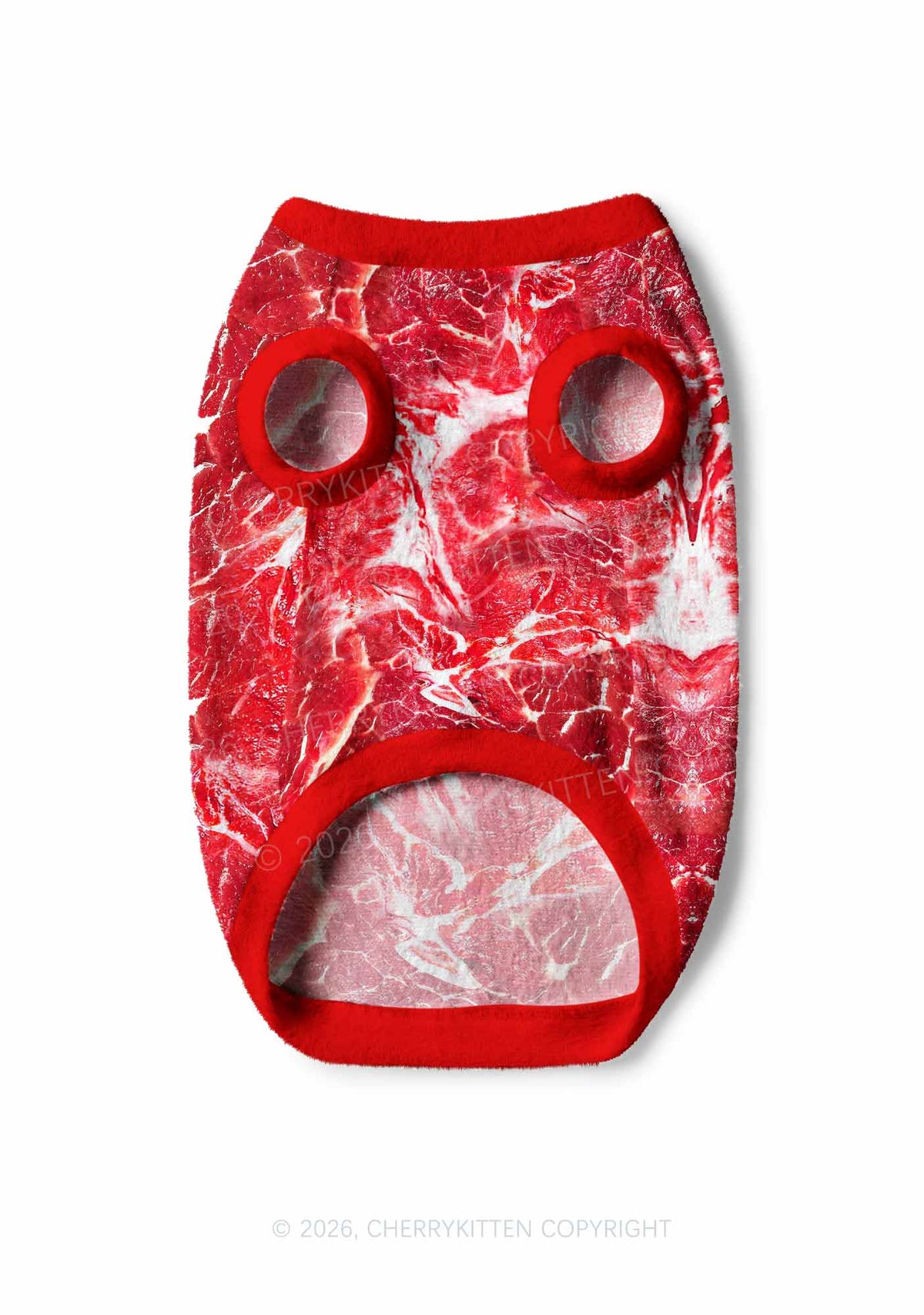 Beef Steak Texture Y2K Pet Knit Sweatshirt Cherrykitten