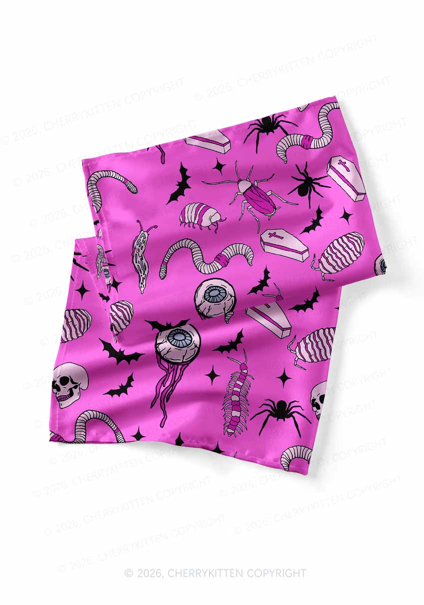 Halloween Goth Pink Party Y2K Print Square Bandana Cherrykitten