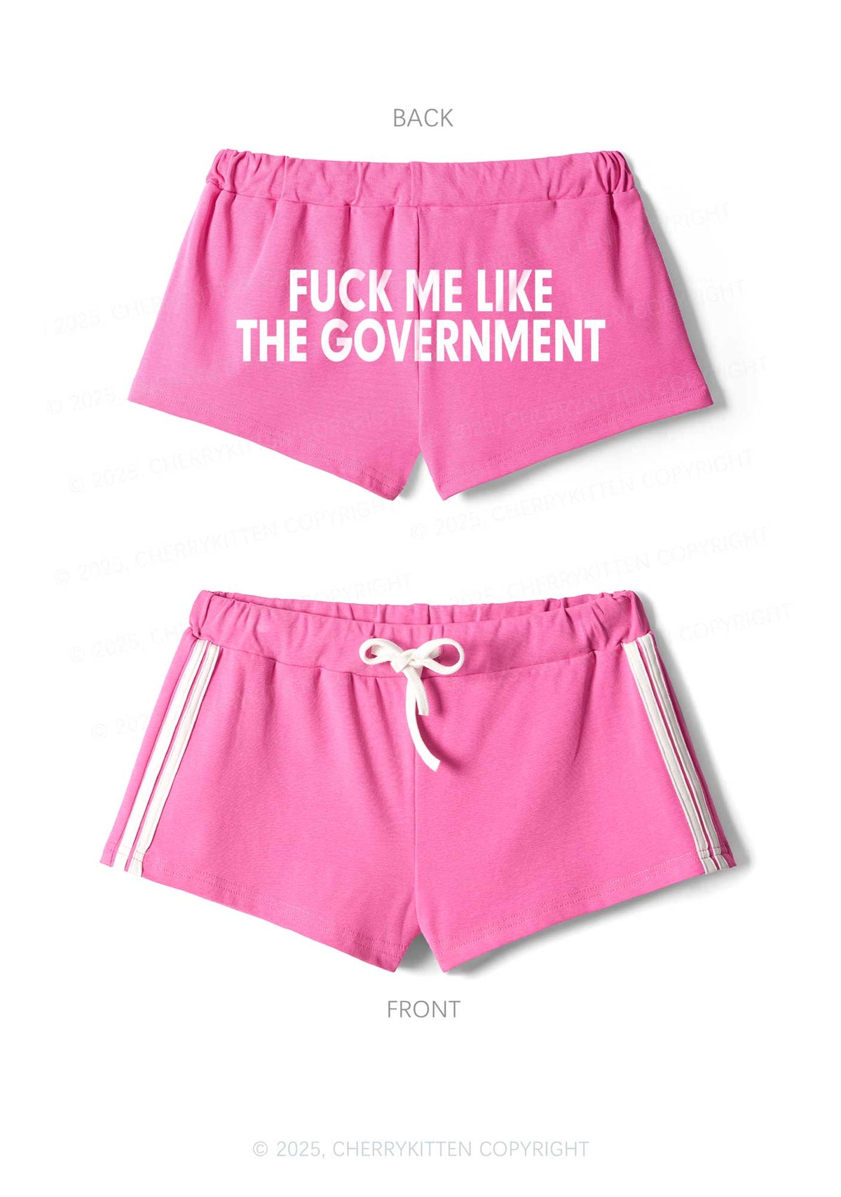 Fxxk Me Y2K Drawstring Mini Shorts Cherrykitten